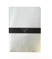 Silver Metallic Lined Notebook